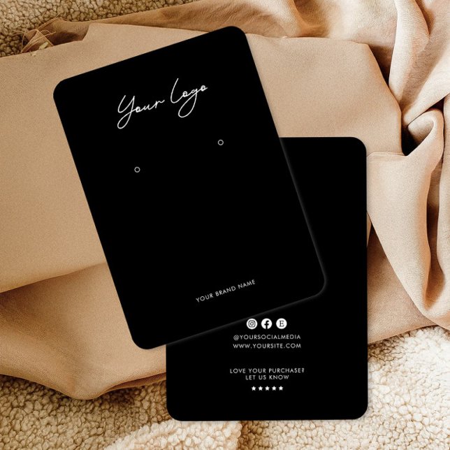 Minimalist Logo Earring Display Card Visitkort (Skapare uppladdad)