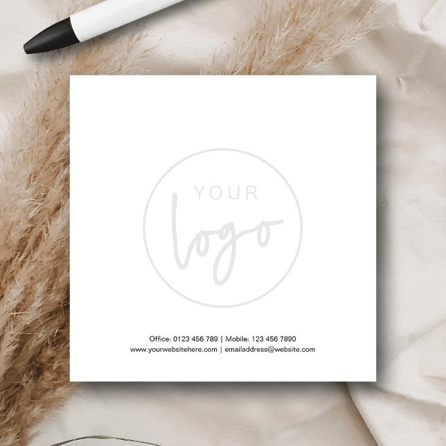 Minimalist Logo Watermark Branded Business Info Post-it Block (Skapare uppladdad)