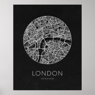 Minimalist London City Karta Poster