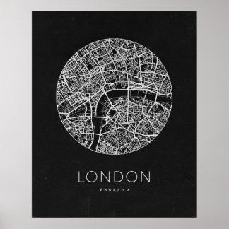 Minimalist London City Karta Poster