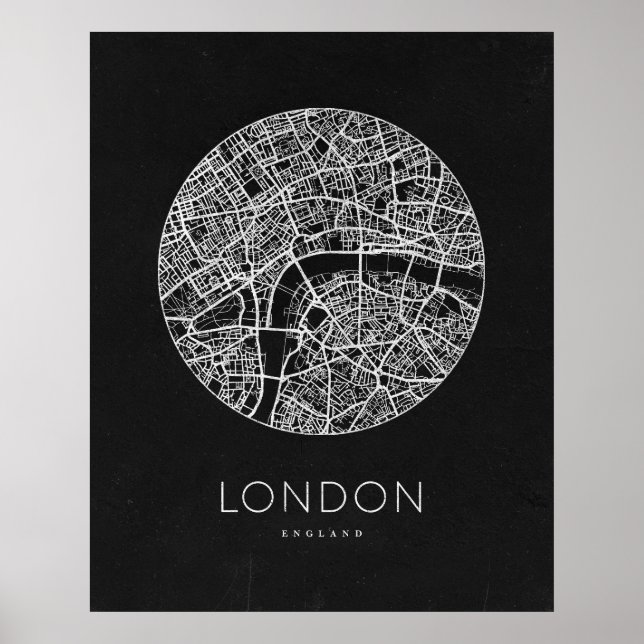 Minimalist London City Karta Poster (Framsidan)