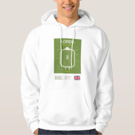 Minimalist Lords Cricket Ground Line Print Tee Hoodie