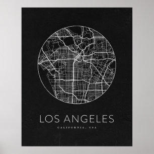 Minimalist Los Angeles City Karta Poster