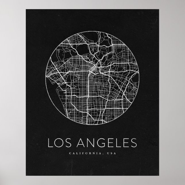 Minimalist Los Angeles City Karta Poster (Framsidan)