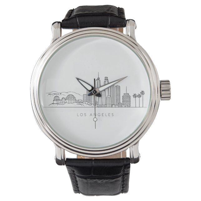 Minimalist Los Angeles Skyline Illustration Armbandsur (Framsida)