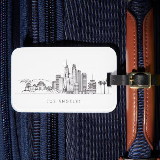 Minimalist Los Angeles Skyline Illustration Bagagebricka