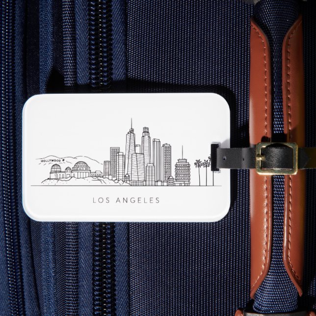 Minimalist Los Angeles Skyline Illustration Bagagebricka (Framsida Insitu 4)