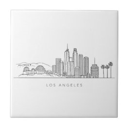 Minimalist Los Angeles Skyline Illustration Kakelplatta