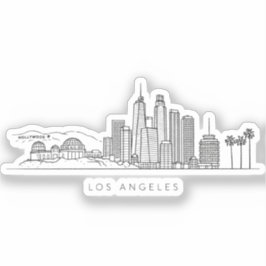 Minimalist Los Angeles Skyline Illustration Klistermärken