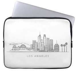 Minimalist Los Angeles Skyline Illustration Laptop Fodral