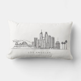 Minimalist Los Angeles Skyline Illustration Lumbarkudde