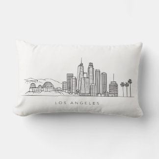 Minimalist Los Angeles Skyline Illustration Lumbarkudde