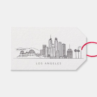 Minimalist Los Angeles Skyline Illustration Presentetikett