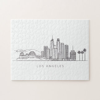Minimalist Los Angeles Skyline Illustration Pussel