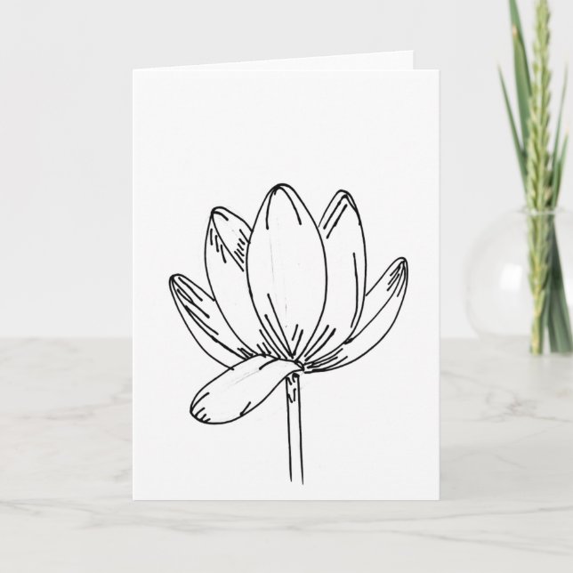 Minimalist Lotus Flower Sympathy Kort (Framsida)