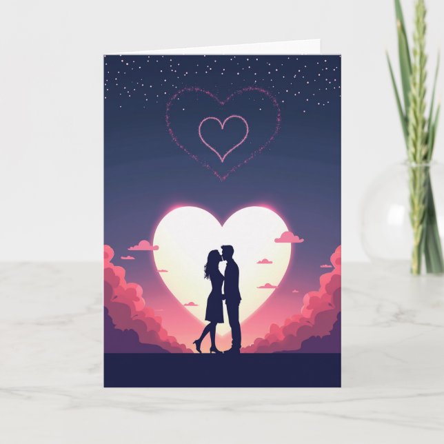 Minimalist Love Silhouette Card Kort (Framsida)