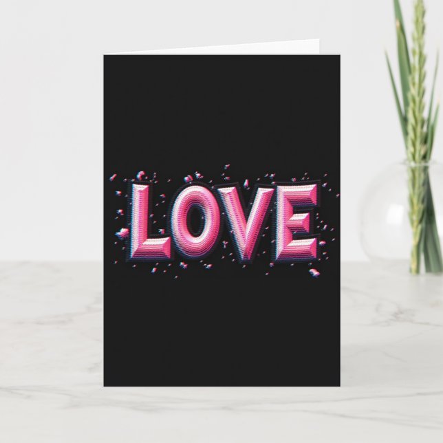 Minimalist Love Text Card Kort (Framsida)
