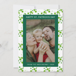 Minimalist lucky shamrock st. Patrick's Day Photo Julkort