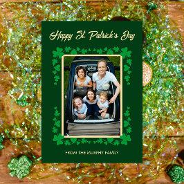 Minimalist lucky shamrock st. Patrick's Day Photo Julkort