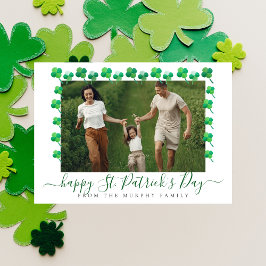 Minimalist lucky shamrock st. Patrick's Day Photo Julkort