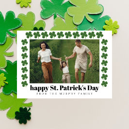 Minimalist lucky shamrock st. Patrick's Day Photo Julkort