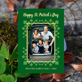 Minimalist lucky shamrock st. Patrick's Day Photo Julkort