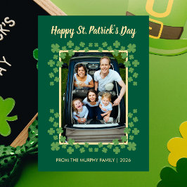 Minimalist lucky shamrock st. Patrick's Day Photo Julkort