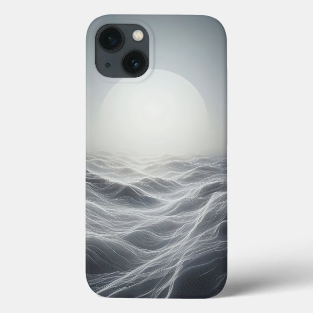 Minimalist Lunar Mesh Phone Case - Ethereal White  (Baksida)