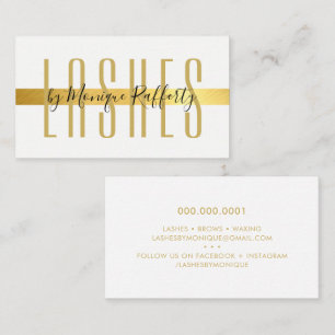 MINIMALIST LUXE snyggt faux guld foil band svart Visitkort