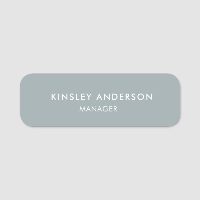 Minimalist Luxury Boutique Dusty Blue Namnbricka (Framsida)