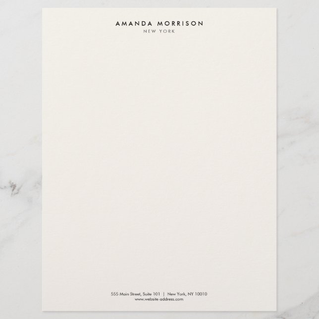 Minimalist Luxury Boutique Ivory Letterhead Brevhuvud (Framsida)