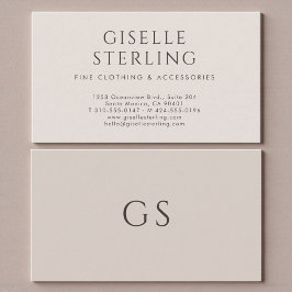 Minimalist Luxury Boutique Taupe Neutral Visitkort