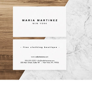 Minimalist Luxury Boutique White Visitkort