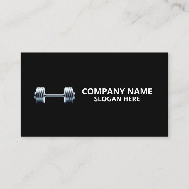 Minimalist Luxury Gym Trainer Coach Weight Fitness Visitkort (Framsida)