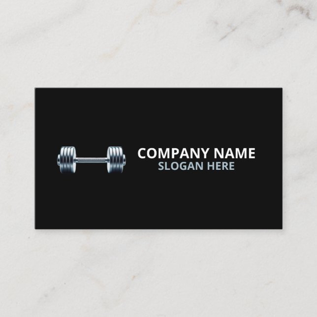 Minimalist Luxury Gym Trainer Coach Weight Fitness Visitkort (Framsida)