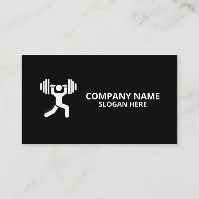 Minimalist Luxury Gym Trainer Coach Weight Fitness Visitkort (Framsida)