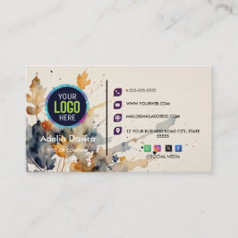 Minimalist Luxury Ivory Flower Boutique  Visitkort