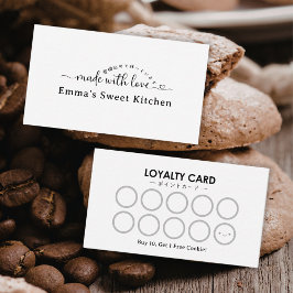 Minimalist Made with Love Bakery Rewards Loyalty Visitkort