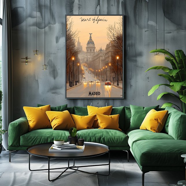 Minimalist Madrid Skyline Poster - Spansk konst (Skapare uppladdad)