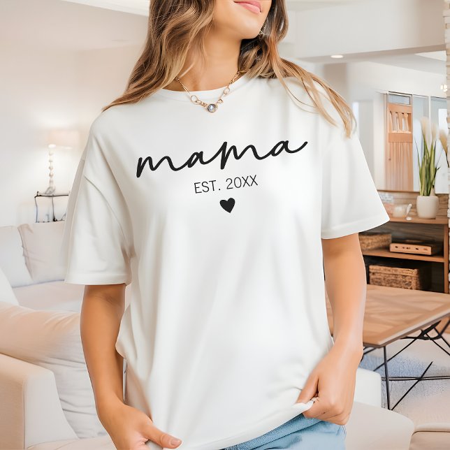 Minimalist Mama Anpassad Tröja, Morsdagspresent T Shirt (mama shirt, personalized gift for mom, minimalist shirt, mom shirt, mothers day gift, birthday gift)