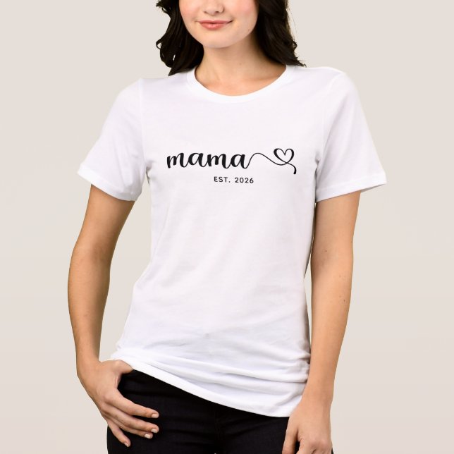 Minimalist Mamma Swash Hjärtmanus T Shirt (Framsida)