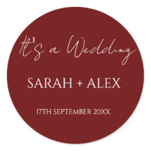 Minimalist Maroon Bröllop Cocktail Napkins