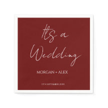 Minimalist Maroon Bröllop Cocktail