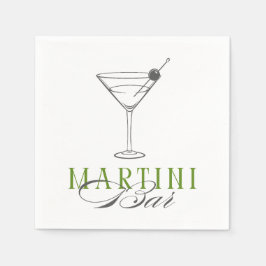 Minimalist Martini Bar Cocktail Napkin Pappersservett