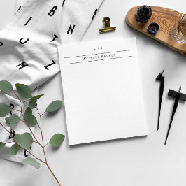 Minimalist Masculine | Initialer och Namn Anteckningsblock