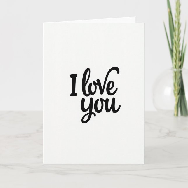 Minimalist Matte Calligraphy Love Card Kort (Framsida)