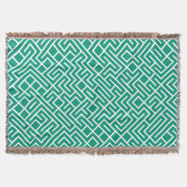 Minimalist Maze Fill Emerald Pattern Filt