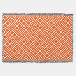 Minimalist Maze Fill Orange Pattern Filt