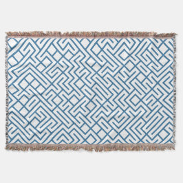 Minimalist Maze Lines Blue Pattern Filt