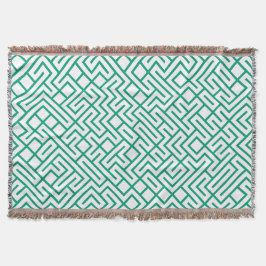 Minimalist Maze Lines Emerald Pattern Filt